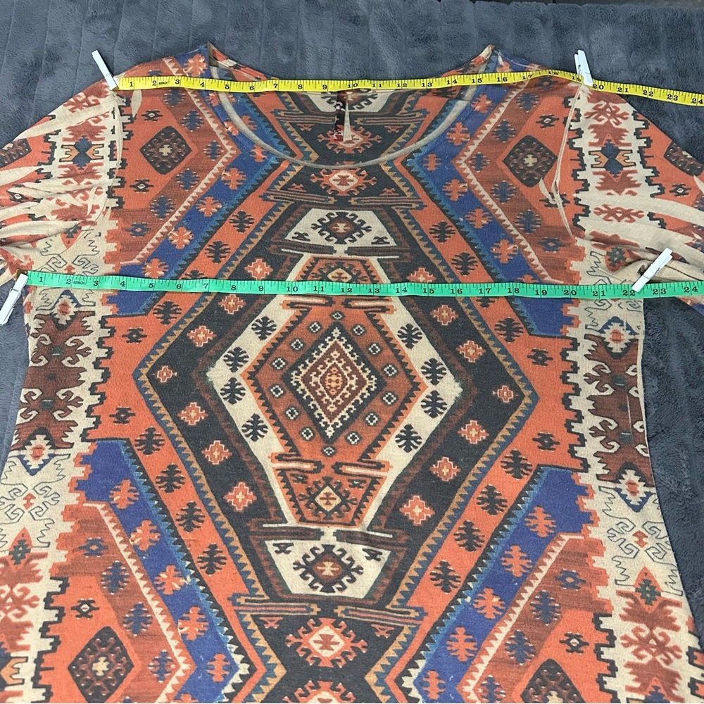 EUC Fresh of LA Bohemian Geometric Print Dress Multicolor Size 2X - Picture 8 of 14